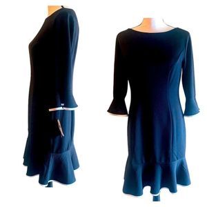 NWT! GORGEOUS ALYX DRESS BLACK & WHITE RUFFLE HEM